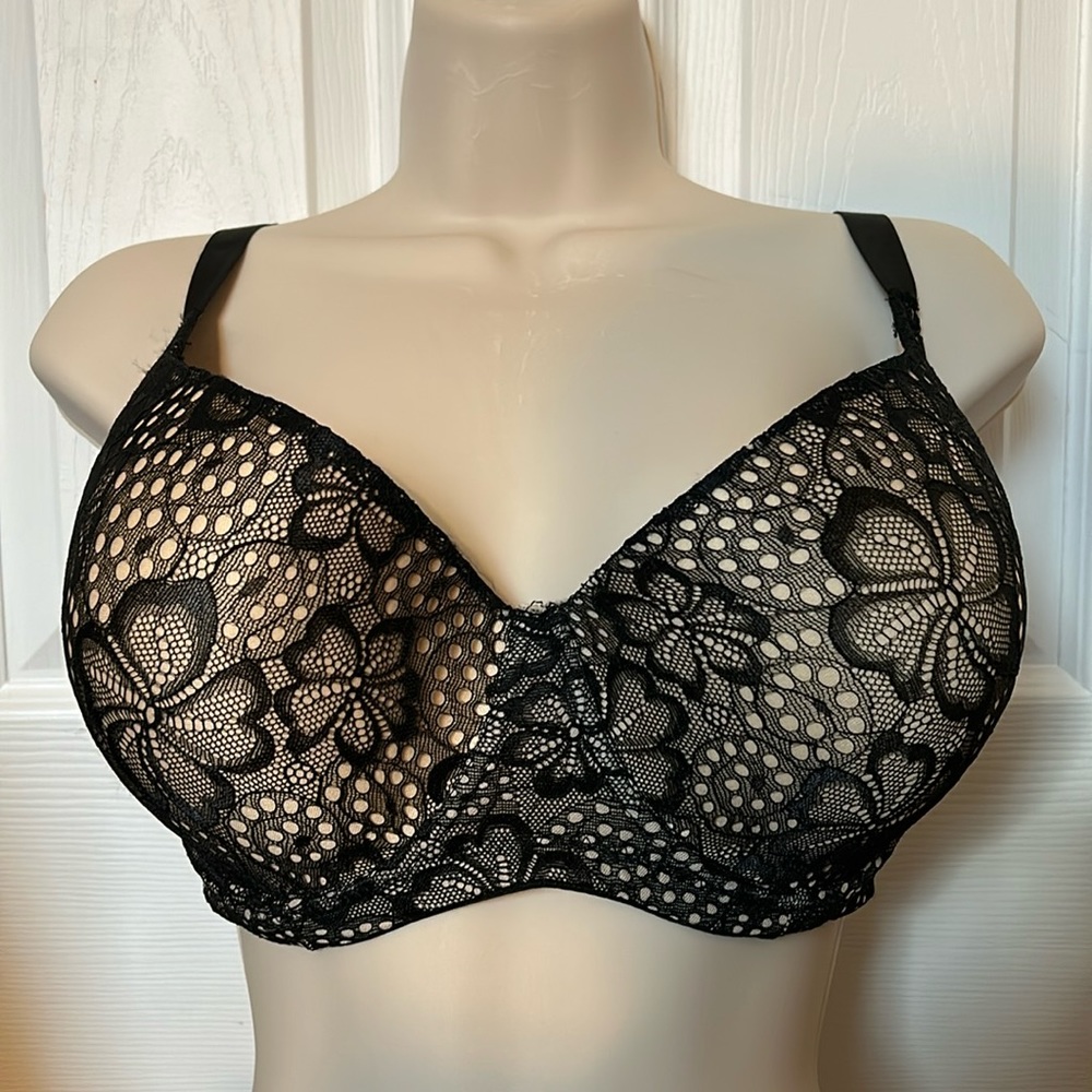 🖤 38DDD YOUMITA Black Floral Print Bra🖤